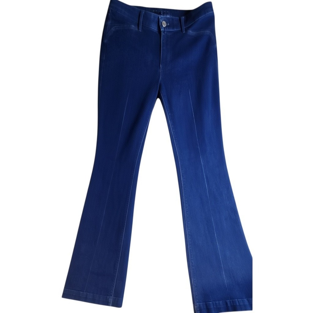 White House Black Market High Rise Skinny Flare Jeans Blue Women Size 14 Stretch